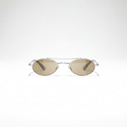 Chanel Oval Metal &amp; Imitation Pearl Brown Sunglasses