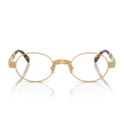 Miu Miu Envie Women MU B51S Oval Gold / Transparent Blue-Light Filter  Eyewear 