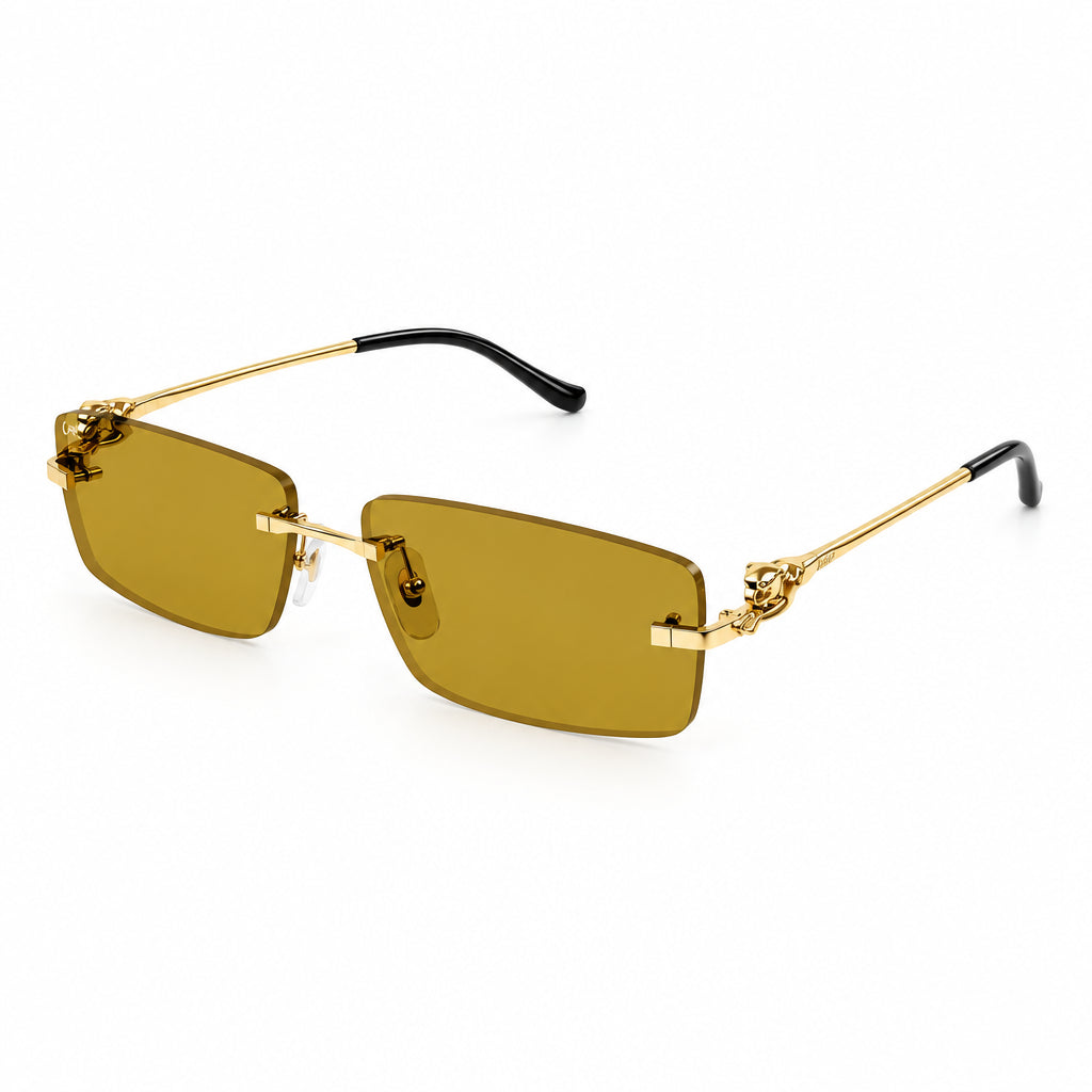Cartier Panthère de C Unisex Gold & Yellow Rimless Sunglasses