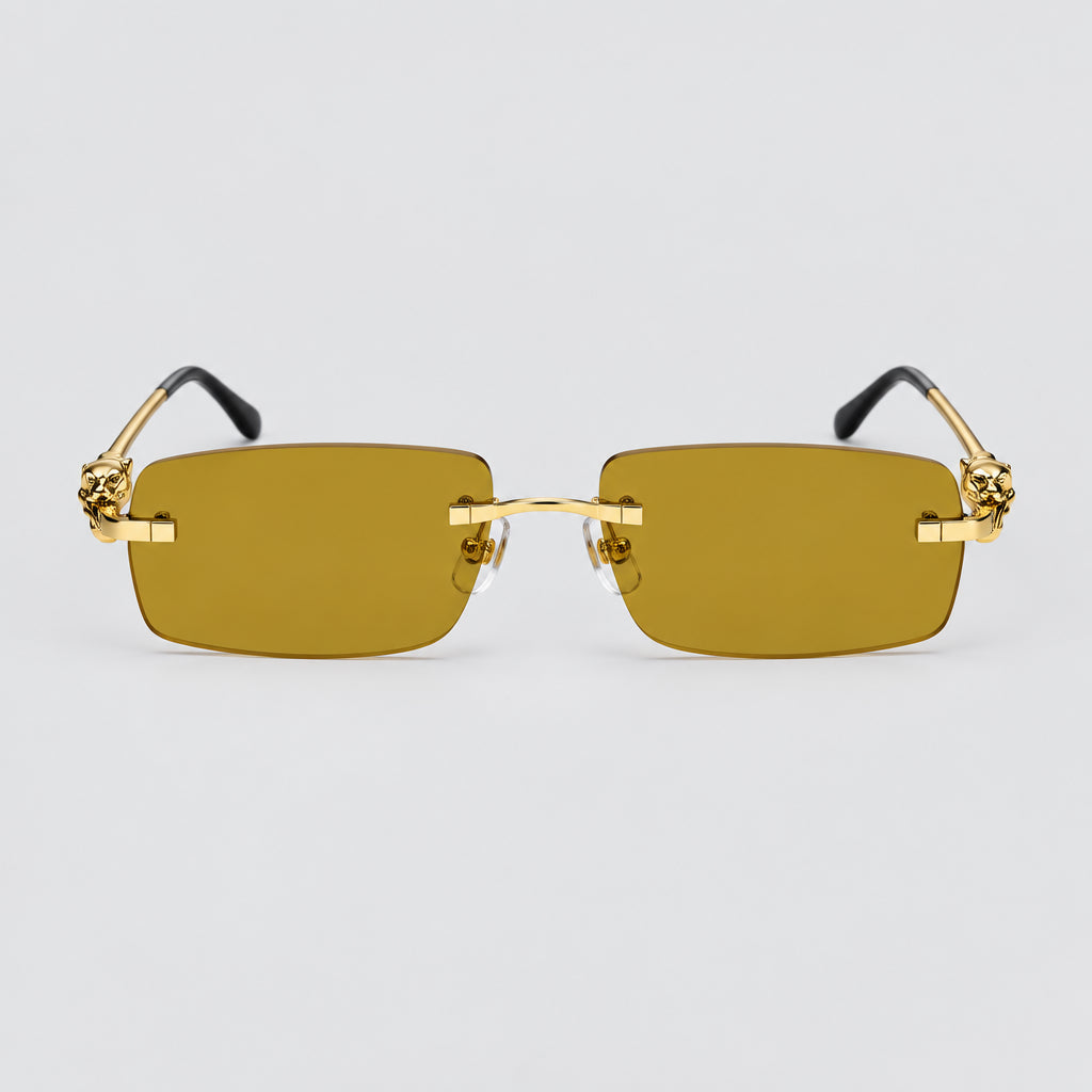Cartier Panthère de Cartier Unisex Gold & Yellow Rimless Sunglasses