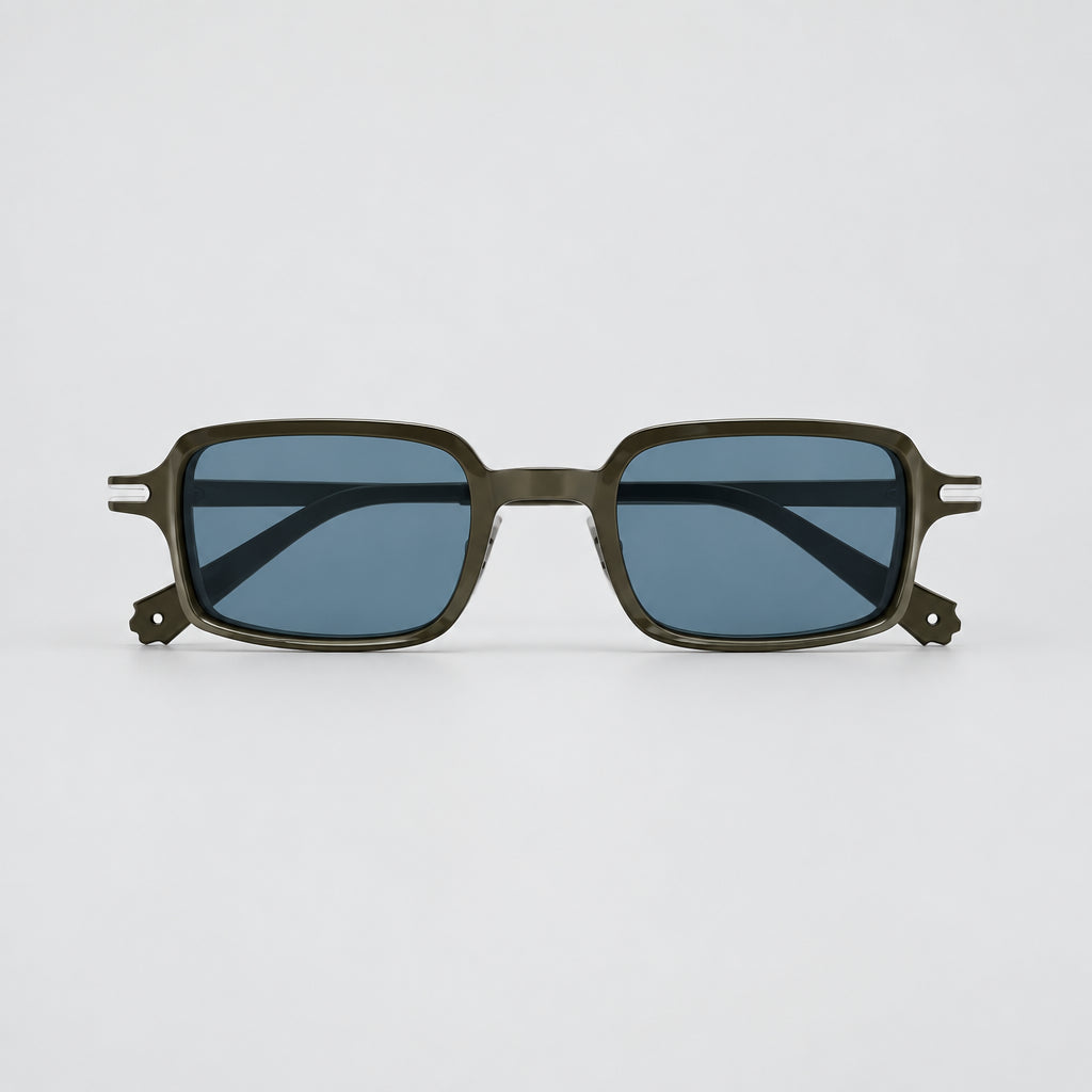 Cartier Première de Unisex Square Acetate Brown Frame Ice Blue Sunglasses