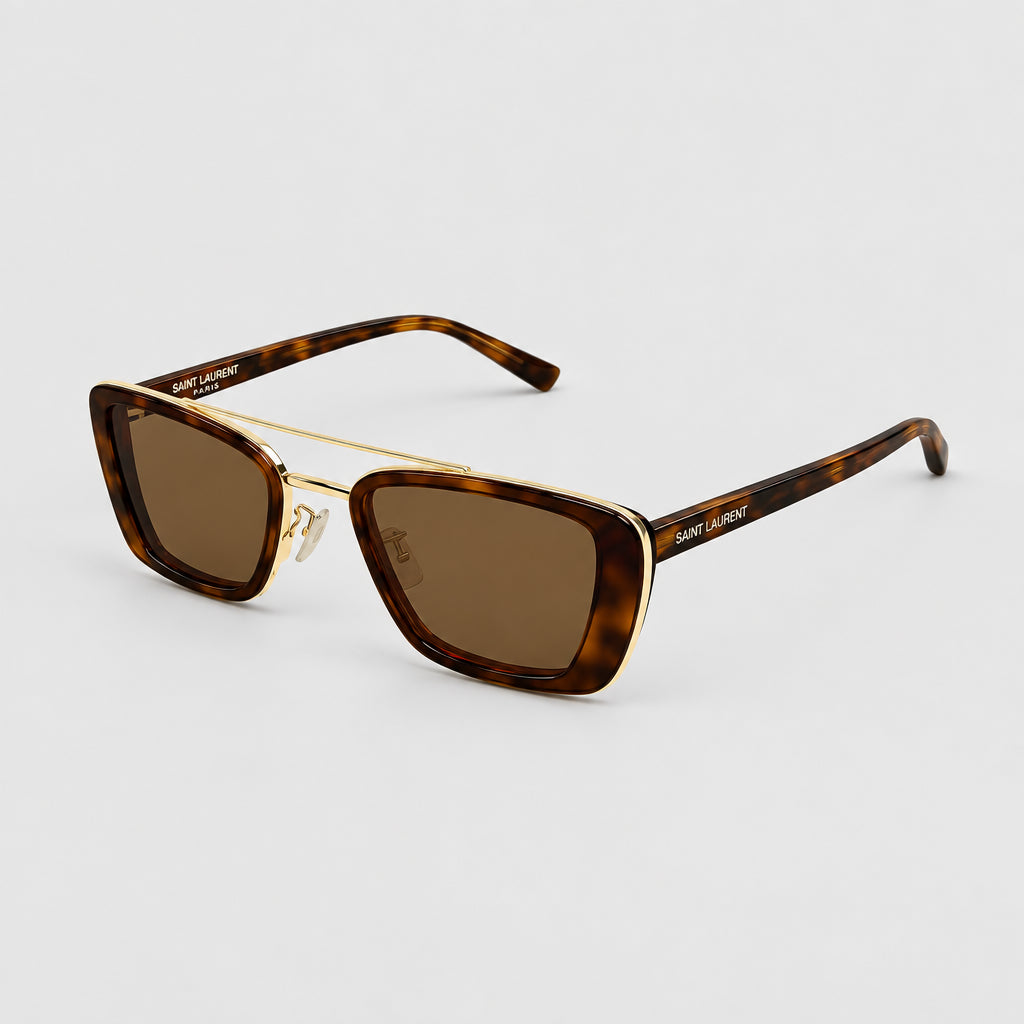 Saint Laurent SL 825 Unisex Rectangular Havana Sunglasses