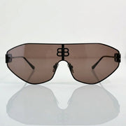 Balenciaga BB0283S Unisex Shield Matte Black / Dark Grey Sunglasses