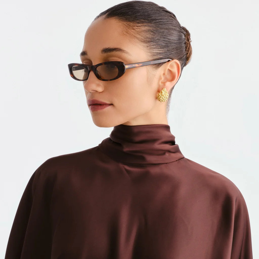 Saint Laurent Women SL 557 Shade Spotted Havana and Brown Sunglasses