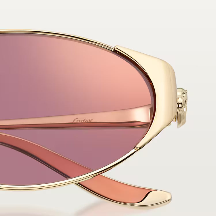 Cartier Panthère de C Women Gold & Pink Mirrored Sunglasses