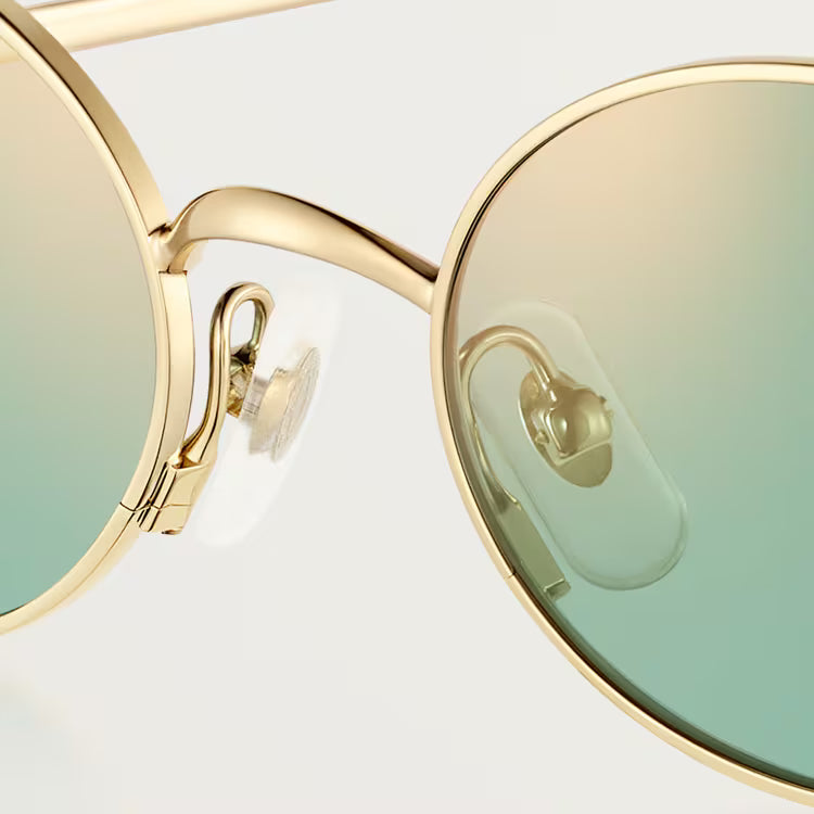 Cartier Clash de Women Oval Gold Finish Studded Temple Light Green Sunglasses