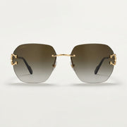 Cartier Classic C Motif Women Rimless Gold/Grey Sunglasses
