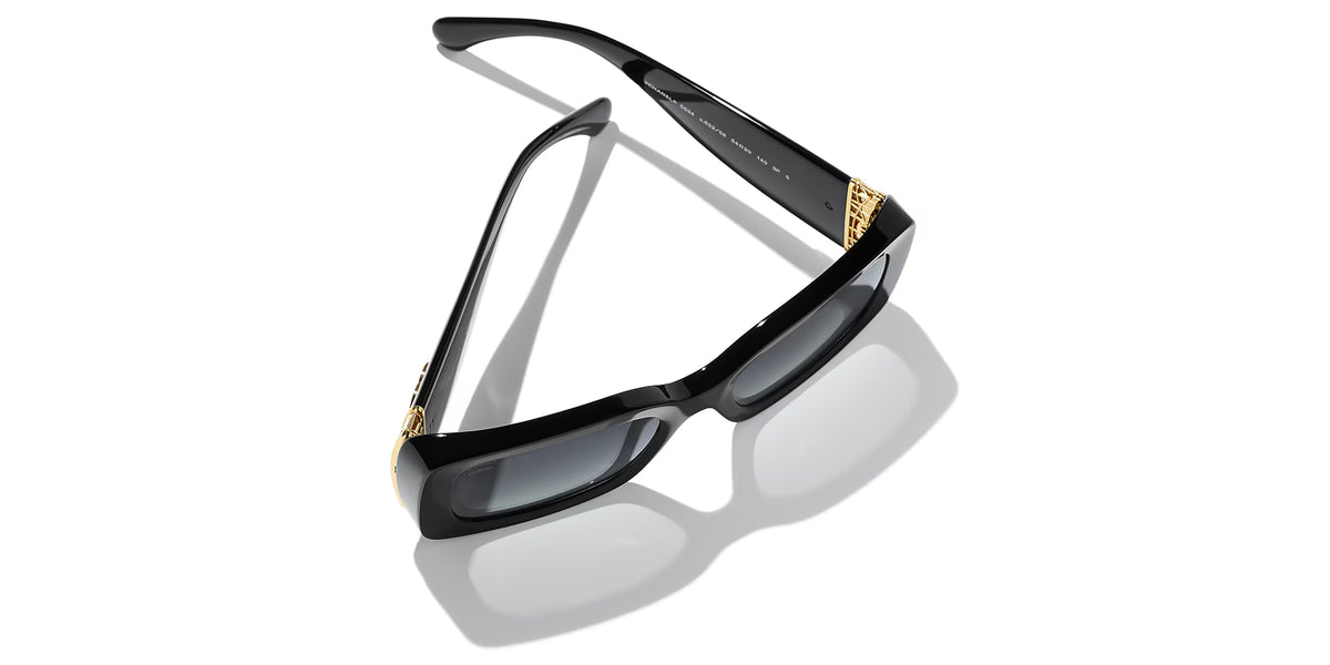 Chanel Women Rectangular Black Sunglasses