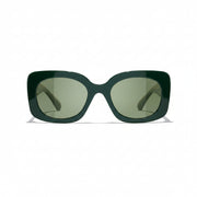 Chanel Women Square Green Sunglasses