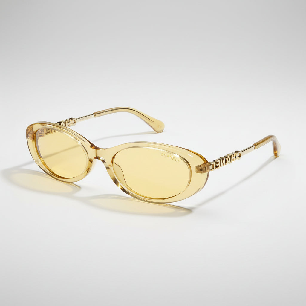 Chanel Women Oval Yellow Sunglasses CH5565