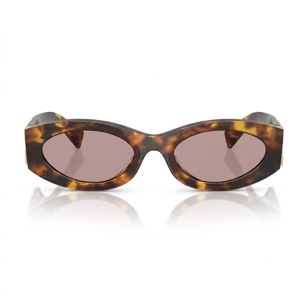 Miu Miu Women MU 11WS Glimpse Oval Tortoise/ Voilet Sunglasses