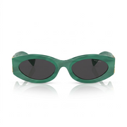 Miu Miu Women MU 11WS Glimpse Oval Green / Dark Grey Sunglasses 
