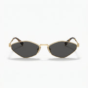 Miu Miu Women Pale Gold Metal Dark Grey Sunglasses 