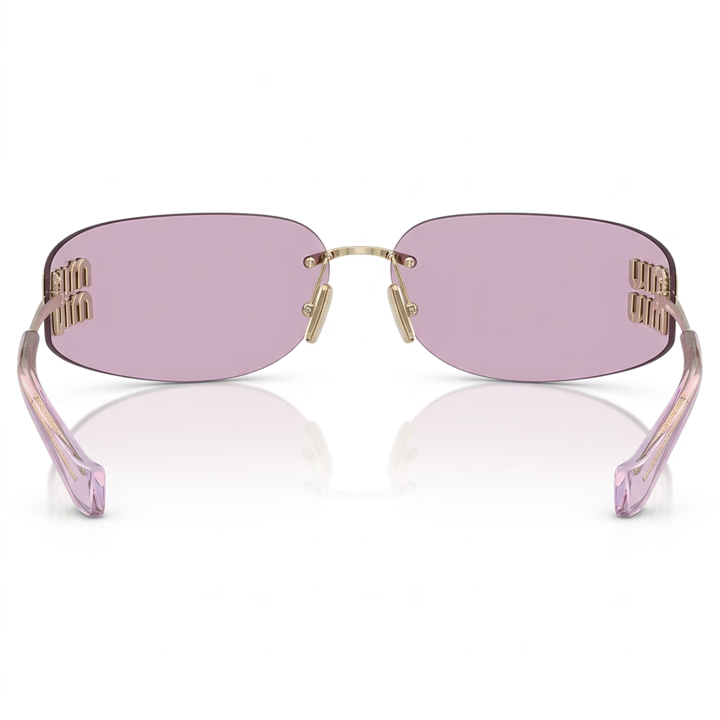 Miu Miu Women Aube Rimless Gold / Violet Sunglasses