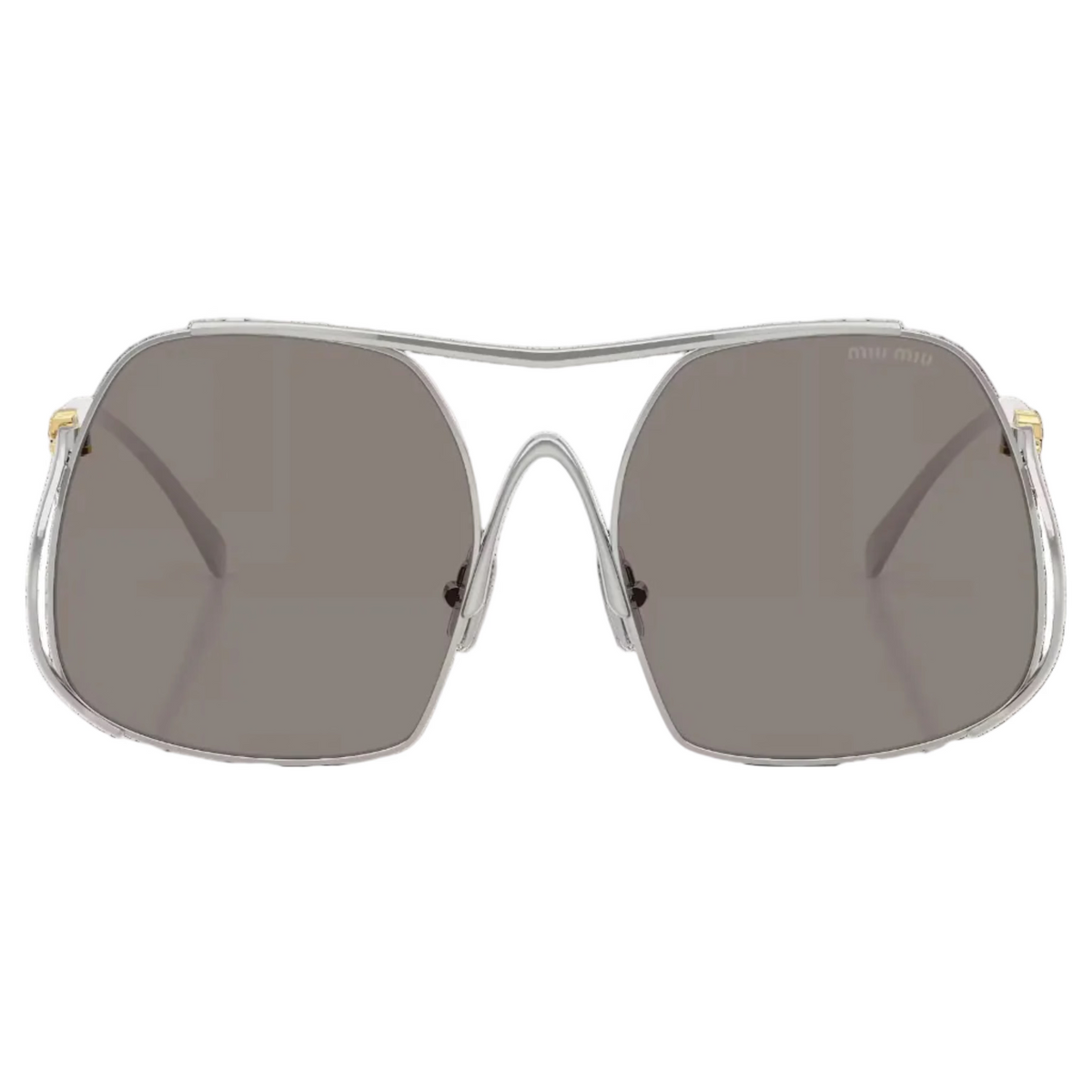 Miu Miu MU A55S Women Square Silver / Dark Grey Sunglasses