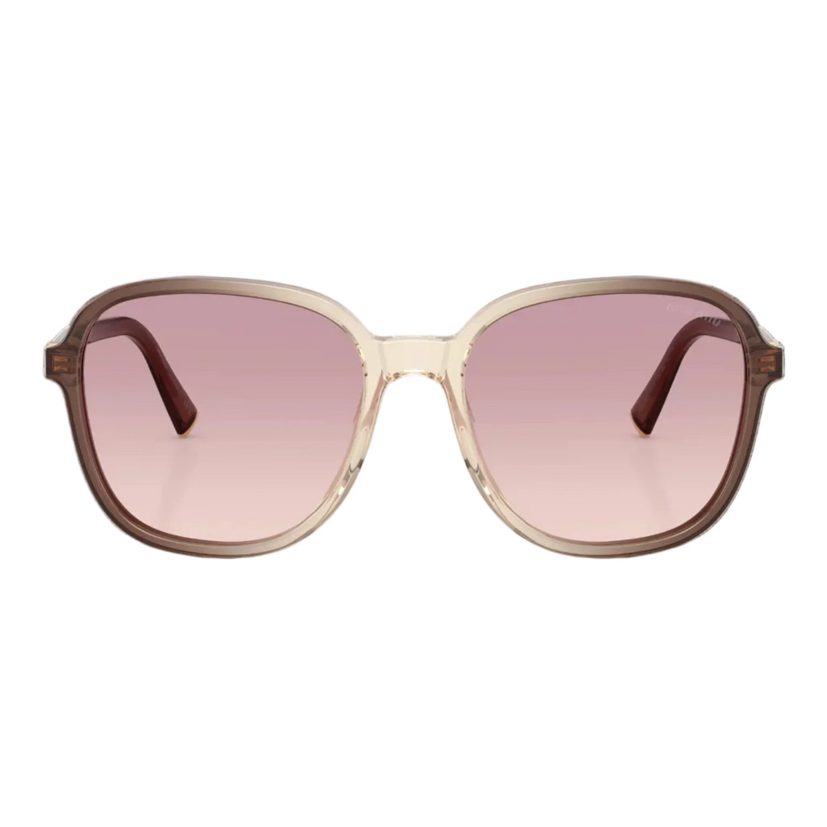 Miu Miu Regard MU B01S Women Oversized Pillow Transparent Brown / Gradient Violet Sunglasses