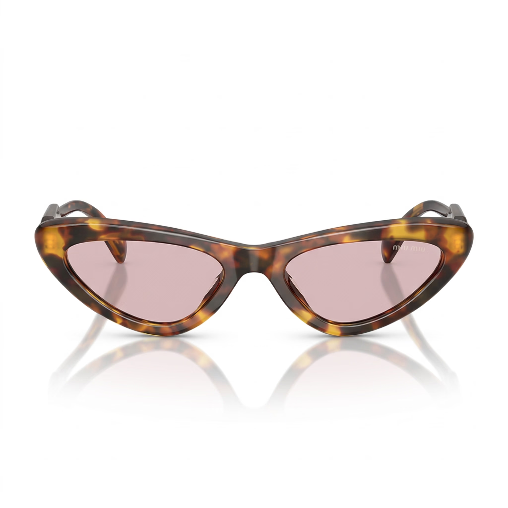 Miu Miu Women MU B11SU Cat-Eye Tortoise / Pink Sunglasses