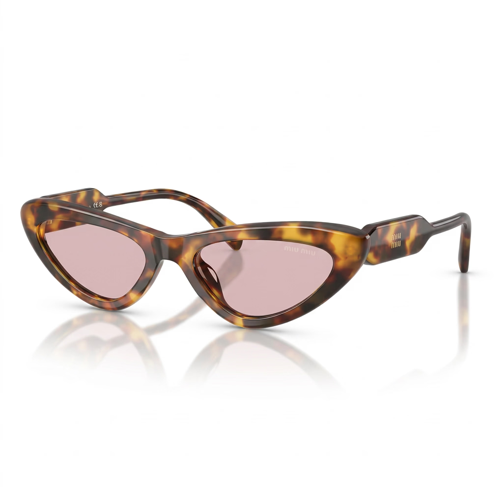 Miu Miu Women MU B11SU Cat-Eye Tortoise / Pink Sunglasses