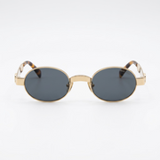 Miu Miu Envie Women MU B51S Oval Antiqued Gold / Grey Sunglasses