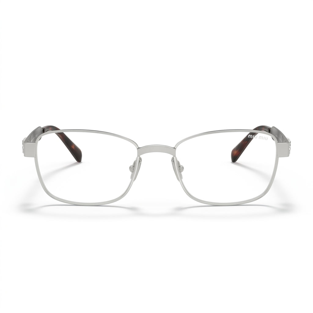 Miu Miu Women / Unisex Double-Bridge Silver Optical Glasses