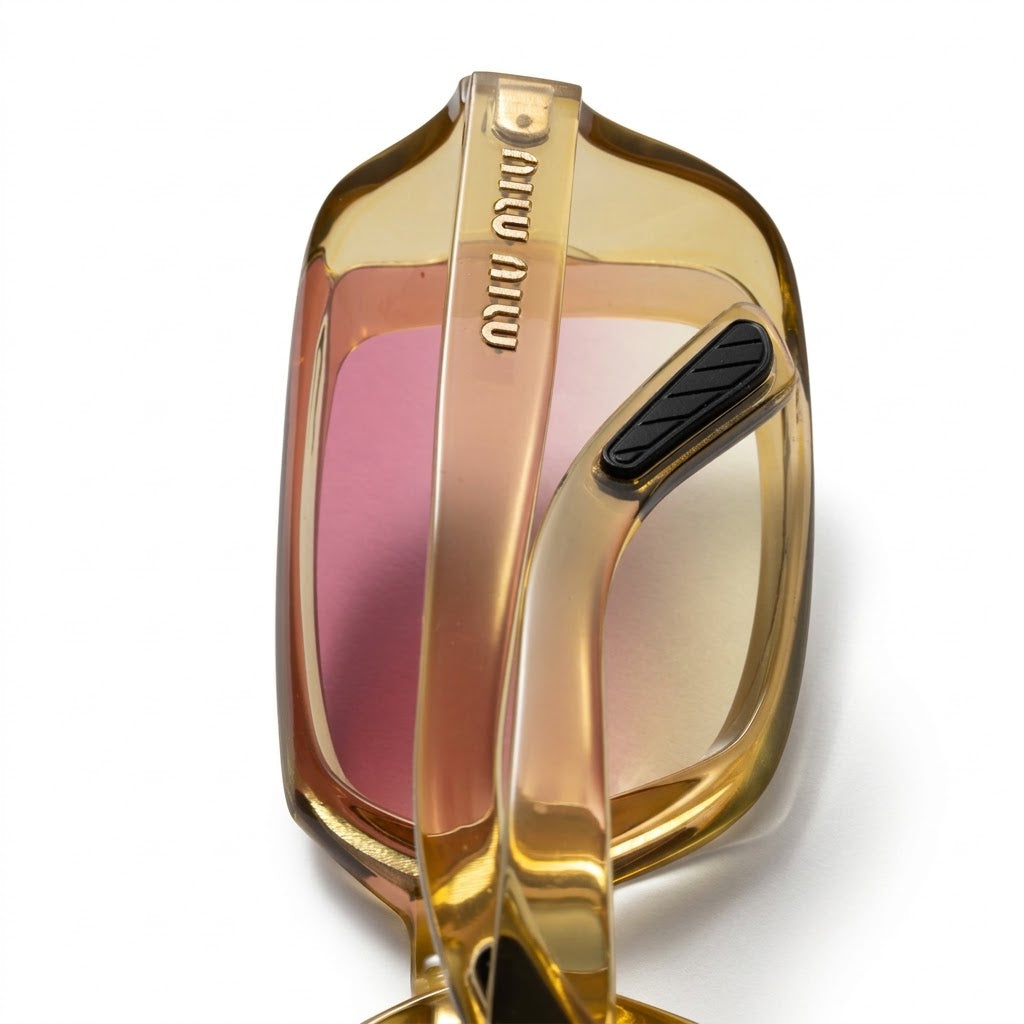 Miu Miu Runway SMUC08 Women Sunny Yellow Oversized Sunglasses