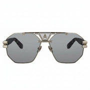 Philipp Plein Men Hexagonal Grey & Marble Sunglasses