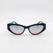 Chanel Women Angular Cat Eye Black & Green Sunglasses