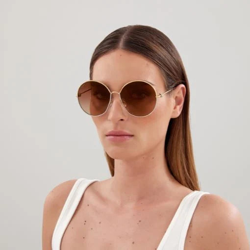 Cartier Trinity de C Round Metal Frame Gold/Brown Gradient Sunglasses