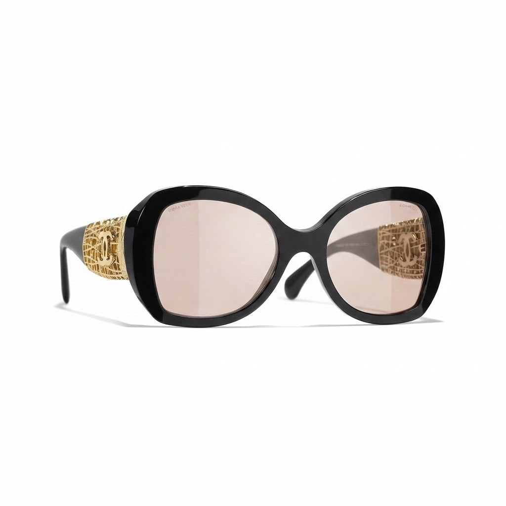 Chanel Women Butterfly Black Sunglasses