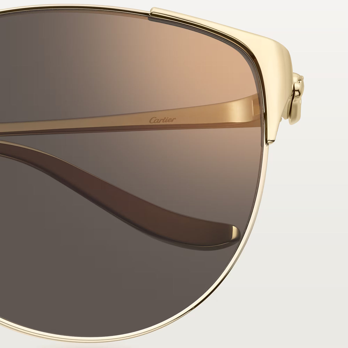 Cartier Panthère de Women Round Gold-Grey Sunglasses