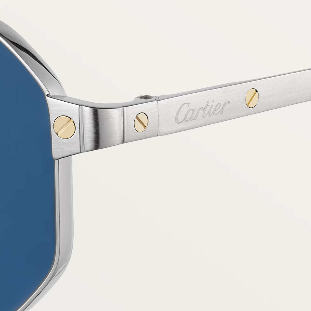 Cartier Santos de Cartier Men Navigator Silver-Blue Sunglasses