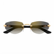 Cartier C Décor Geometric Frame Gold/Grey Sunglasses