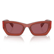 Miu Miu MU 09WS Women Rectangle Cognac Opal / Dark Violet Sunglasses