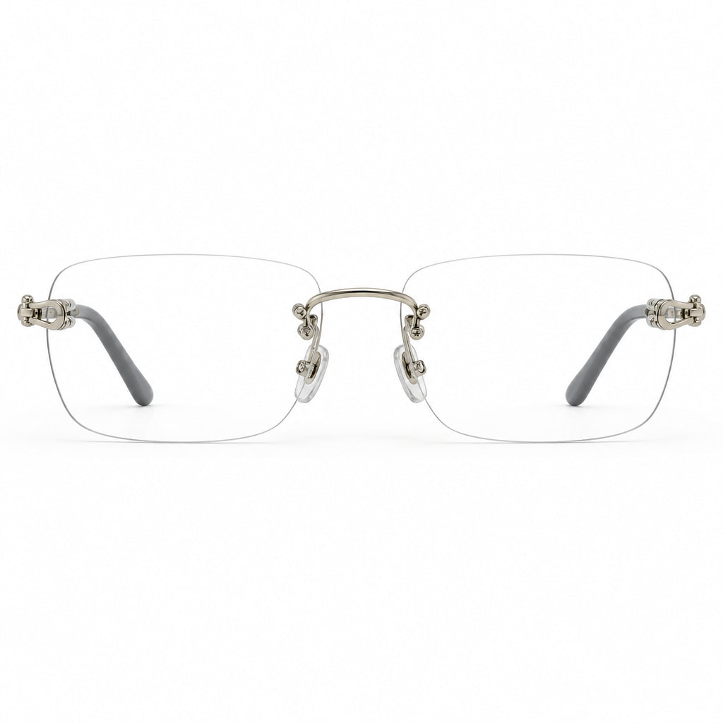 FRED FG50002F Luxury Unisex Rimless Silver & Havana Cable Optical Frame