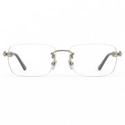 FRED FG50002F Luxury Unisex Rimless Silver & Havana Cable Optical Frame