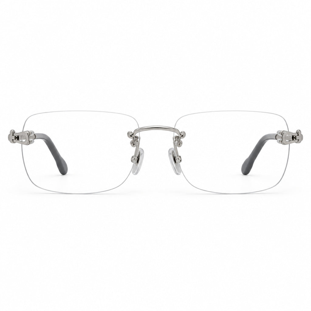 FRED FG50002F Luxury Unisex Rimless Silver & Cable Optical Frame