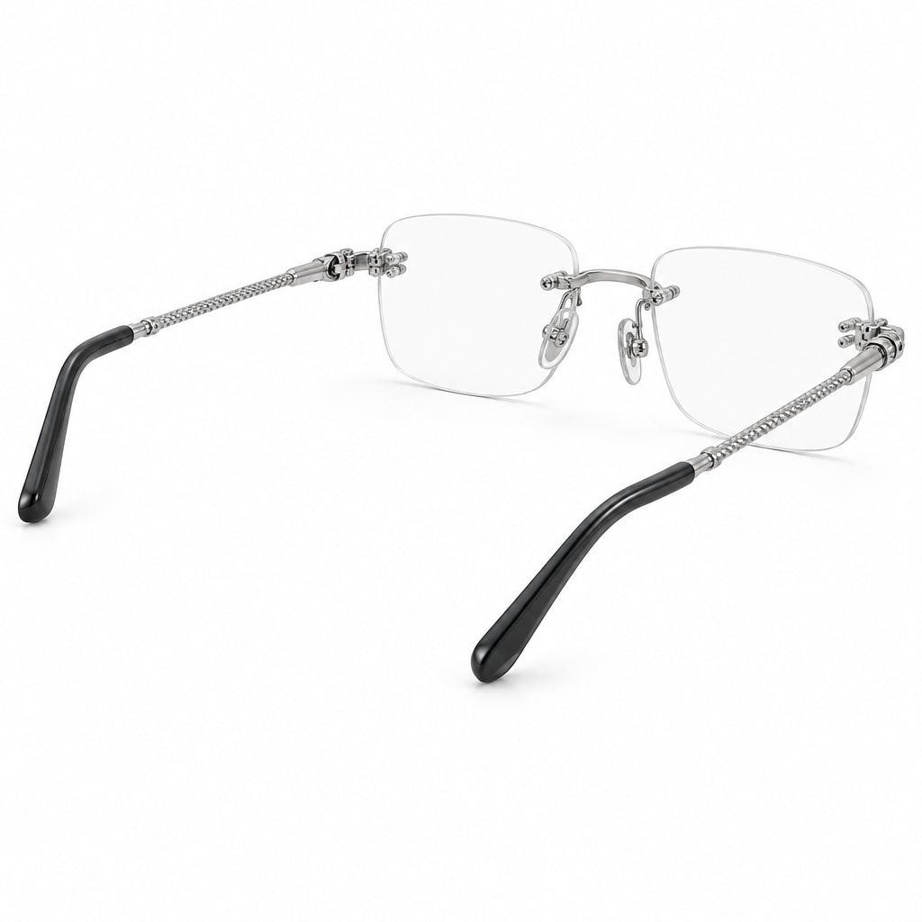 FRED FG50002F Luxury Unisex Rimless Silver & Cable Optical Frame