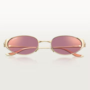 Cartier Panthère de C Women Gold & Pink Mirrored Sunglasses