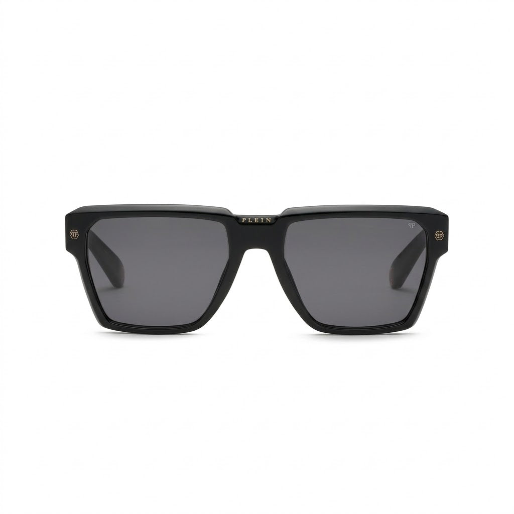 Philipp Plein Men Plein Stud Black Acetate Square Sunglasses