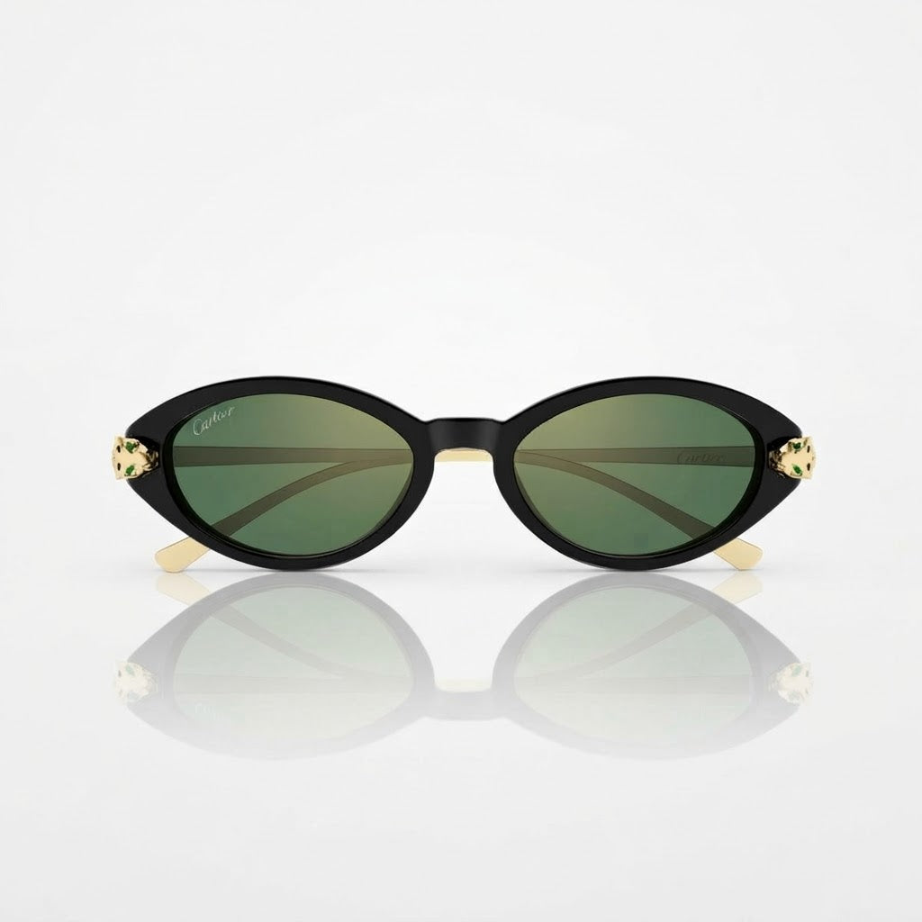 Cartier Panthère de Cat-Eye Women Green Gradient Sunglasses