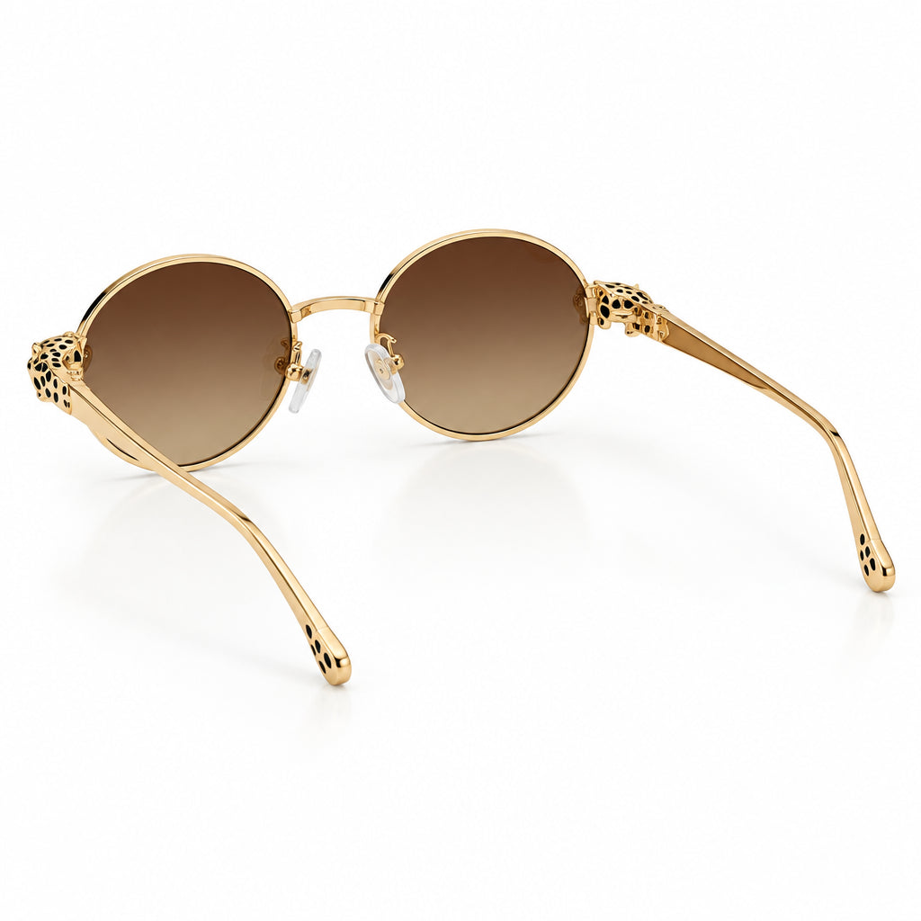 Cartier Panthère de C Women Round Brown Gradient Sunglasses