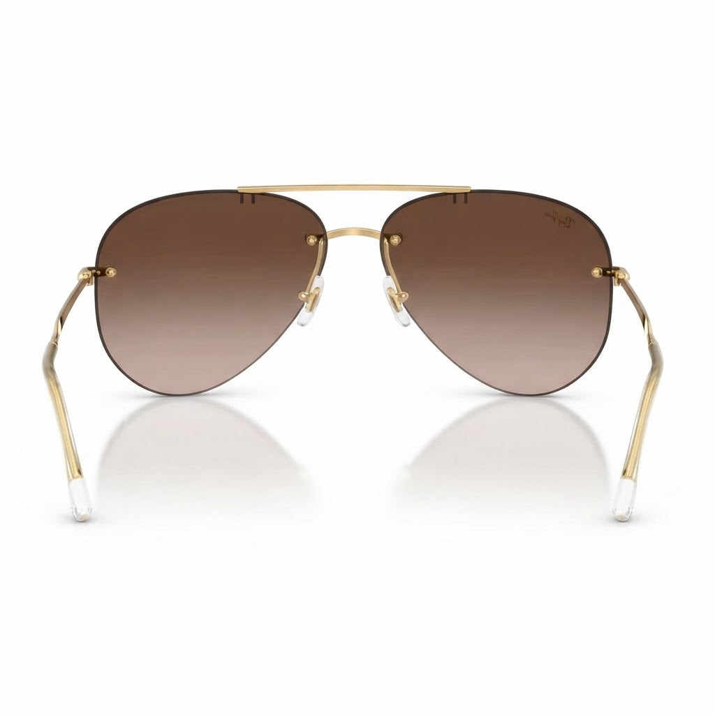 Ray-Ban Unisex Rimless Pilot Light Brown Gradient Sunglasses