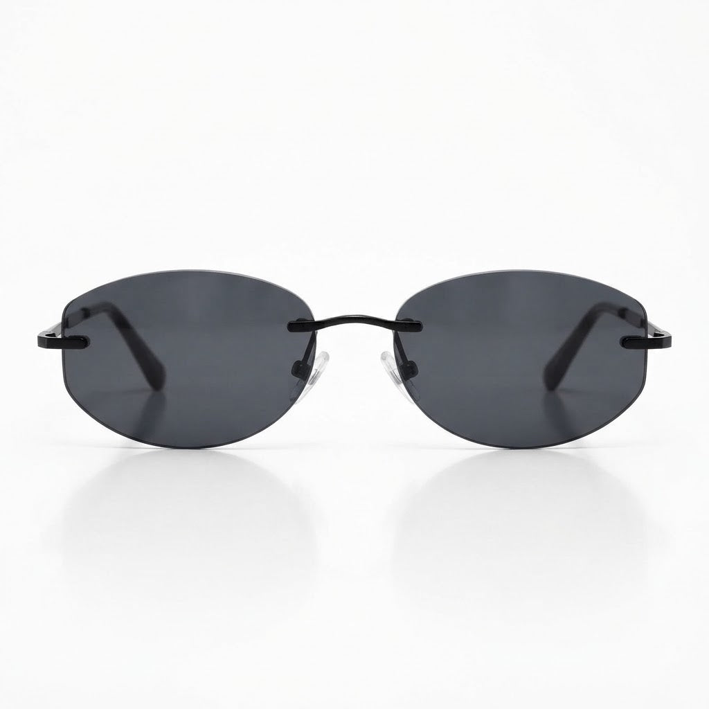 Ray-Ban Unisex Rimless Geometric Black Sunglasses

