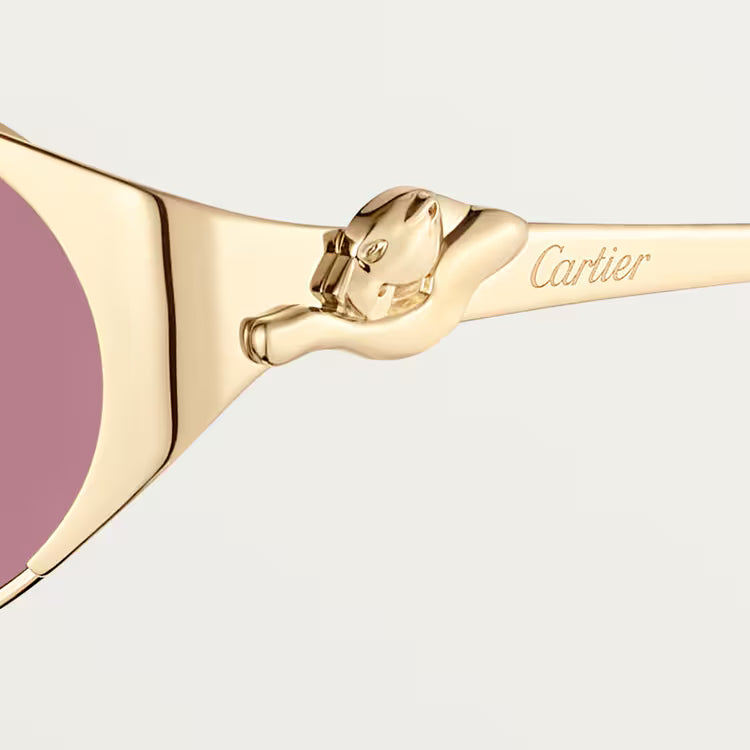 Cartier Panthère de C Women Gold & Pink Mirrored Sunglasses