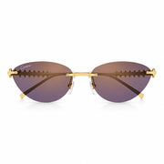Cartier Clash de C Women Rimless Studded Temple Purple Gradient Sunglasses