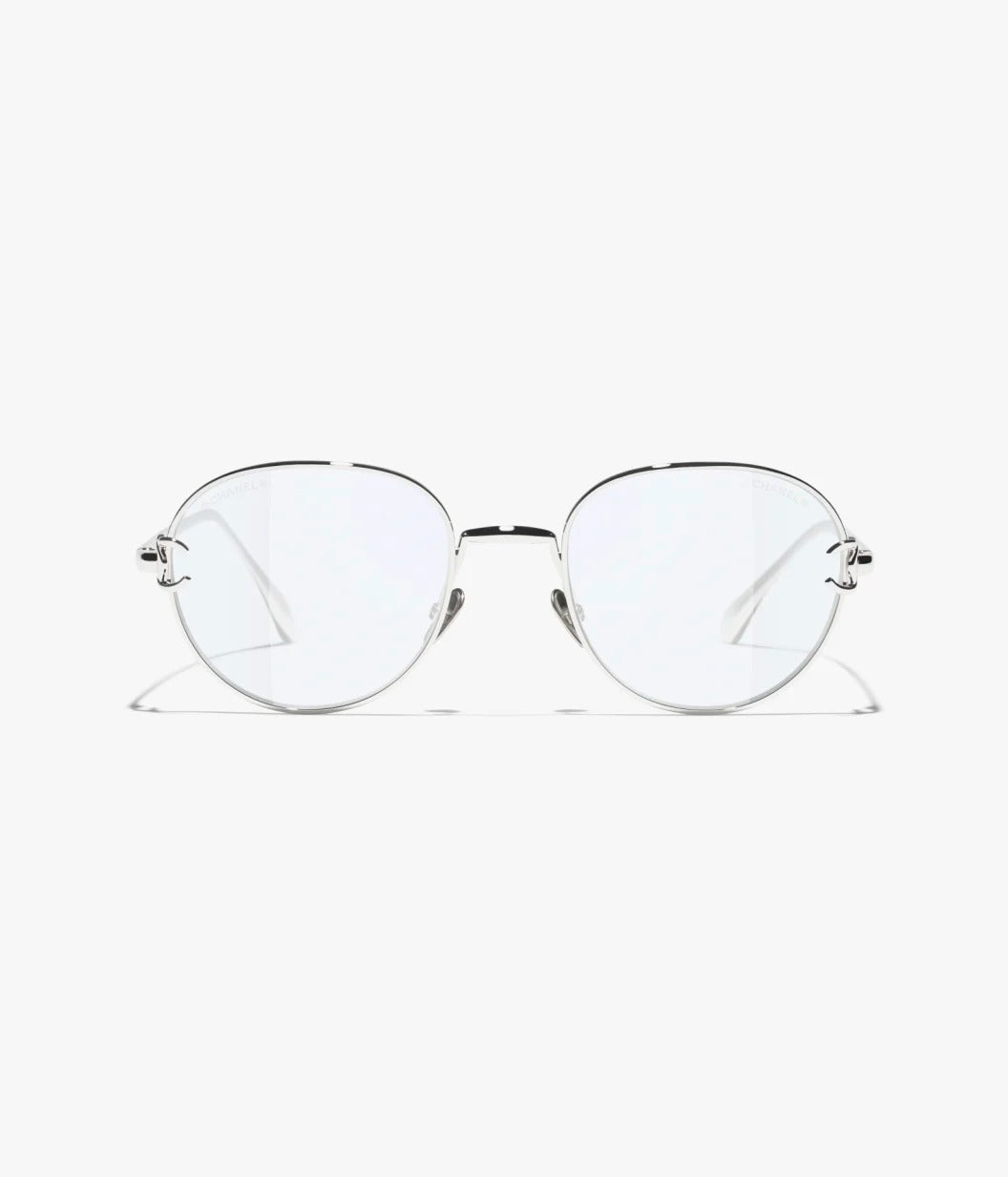 Chanel Women Pantos Silver Frame Light Blue Glasses

