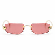 Cartier Panthère de C Unisex Rimless Rectangular Rosy Pink Sunglasses