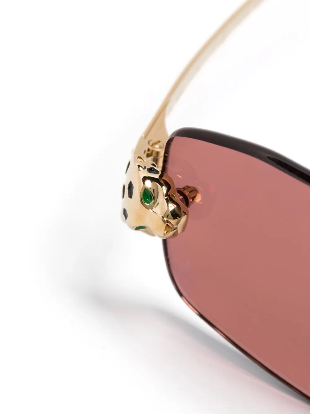 Cartier Panthère de C Unisex Rimless Rectangular Rosy Pink Sunglasses