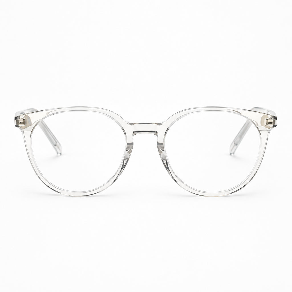 Saint Laurent SL 681/F Unisex Transparent Round-Frame Glasses

