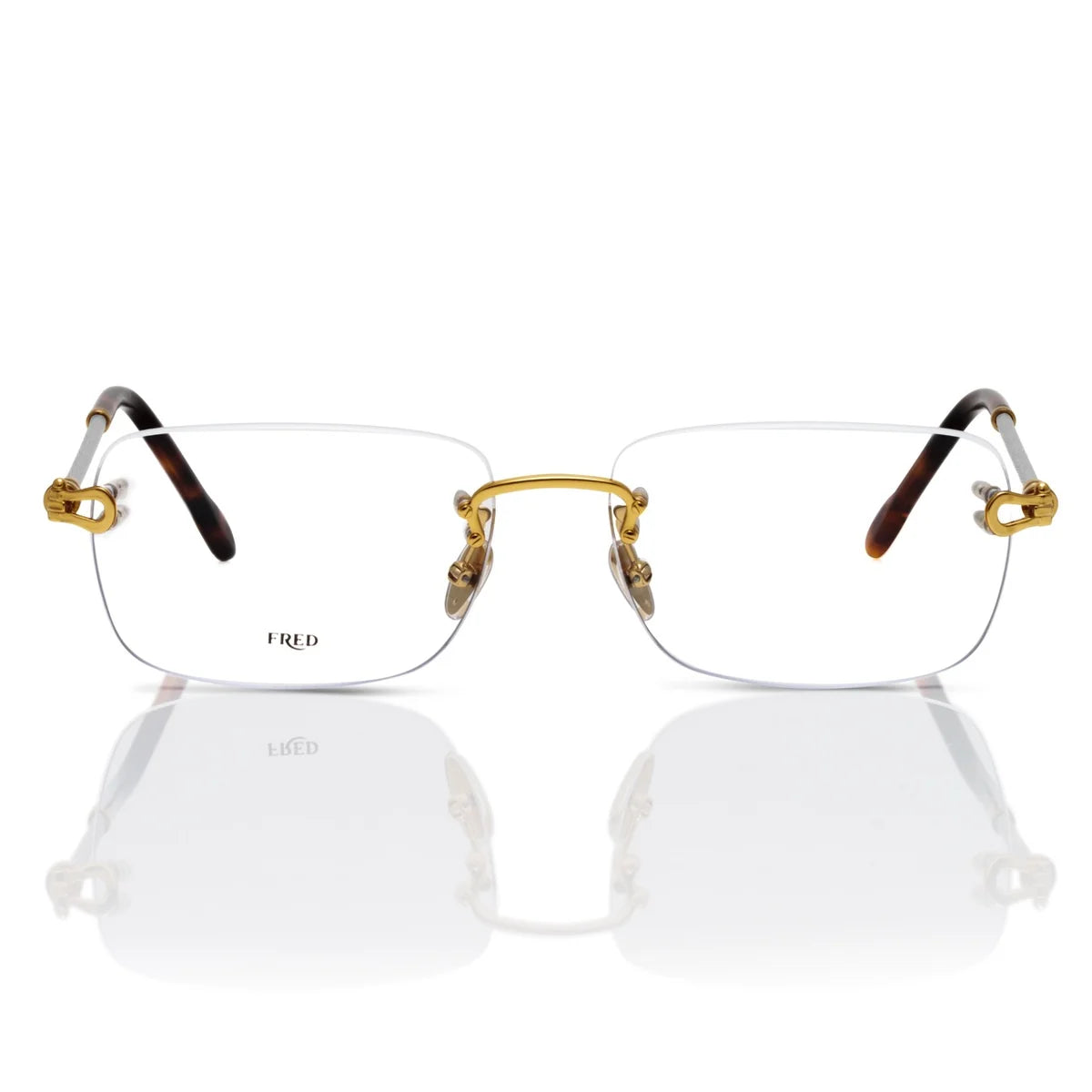 FRED FG50002F Luxury Unisex Rimless Gold & Cable Optical Frame Glasses